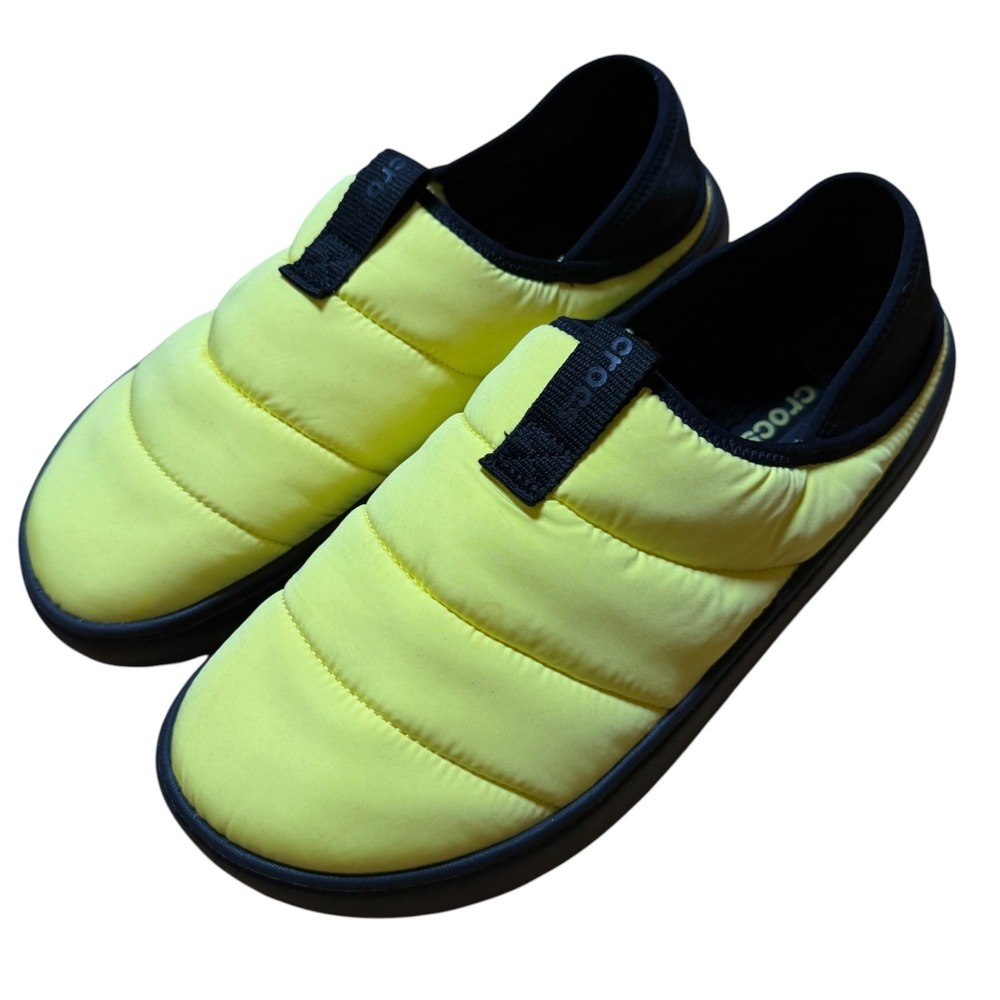 Crocs Neo Puff Suede Moc Shoes Mens 13 Yellow New Slip On Puffer Slipper